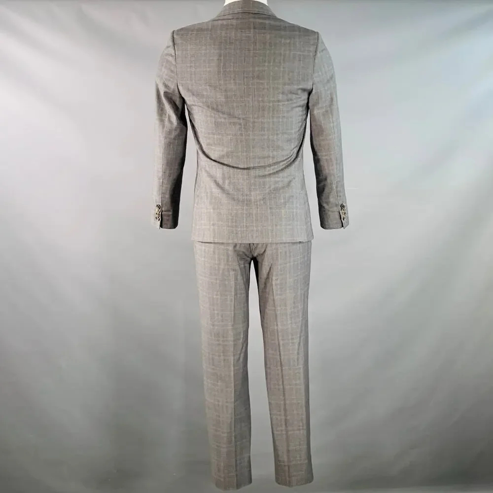 BAND OF OUTSIDERS Size 38 Regular Grey Glenplaid Wool Notch Lapel Suit